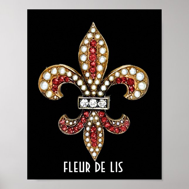 Fleur De Lis Flor Symbol Brown New Orleans Poster (Framsidan)