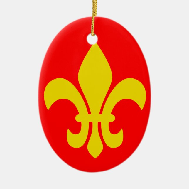 Fleur de Lis* Frankrike julprydnad Julgransprydnad Keramik (Framsidan)