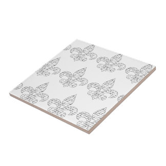Fleur de Lis Fransk skrivar Kakelplatta