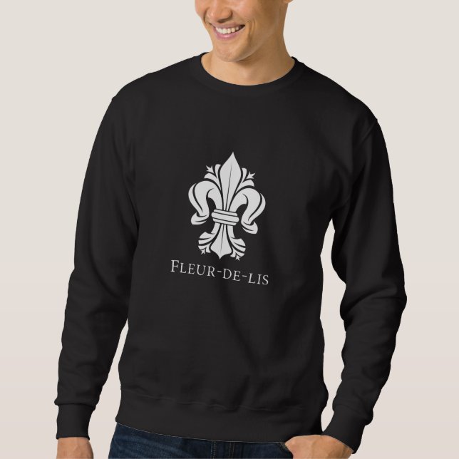Fleur-De-Lis - Fransk Symbol - Frankrike Lily T-Sh Lång Ärmad Tröja (Framsida)