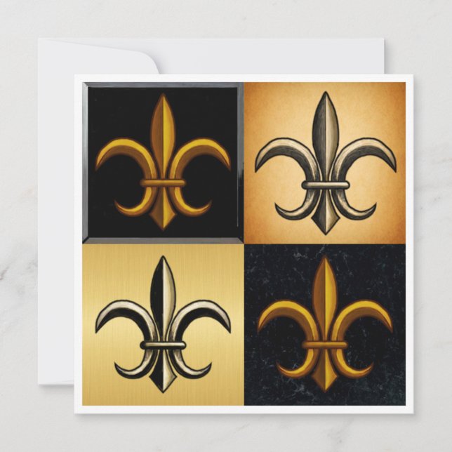 Fleur De Lis Fyrkantig Inbjudan (Framsida)