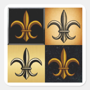 Fleur De Lis Fyrkantiga Klistermärken