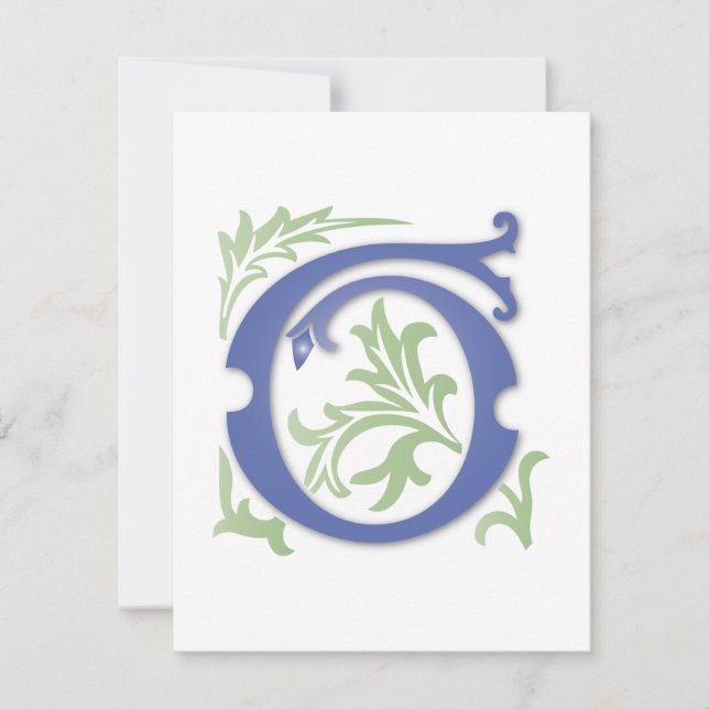 Fleur-de-lis G-monogram Inbjudningar (Framsida)