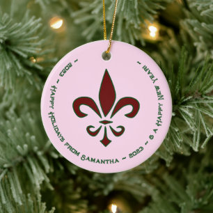 Fleur De Lis Glad helg Home Decor Julgransprydnad Keramik