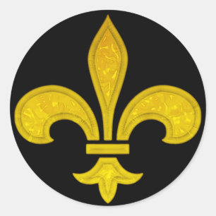 Fleur De Lis Glass Runt Klistermärke