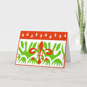 Fleur De Lis Göra sammandrag jul Helgkort