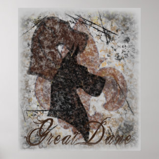 Fleur-De-Lis Great dane Poster