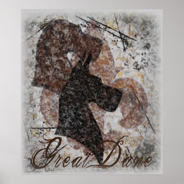 Fleur-De-Lis Great dane Poster (Framsidan)