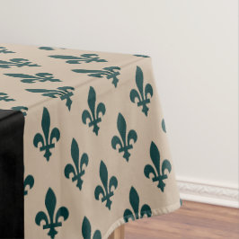 Fleur de Lis, Green on Beige, Royal, Your Name