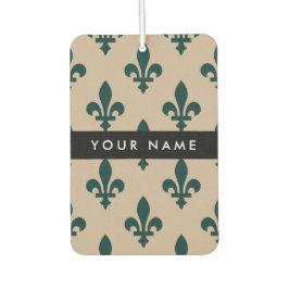 Fleur de Lis, Green on Beige, Royal, Your Name