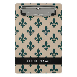 Fleur de Lis, Green on Beige, Royal, Your Name