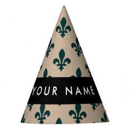 Fleur de Lis, Green on Beige, Royal, Your Name