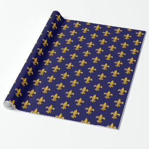 Fleur de Lis Guld/flottan Presentpapper