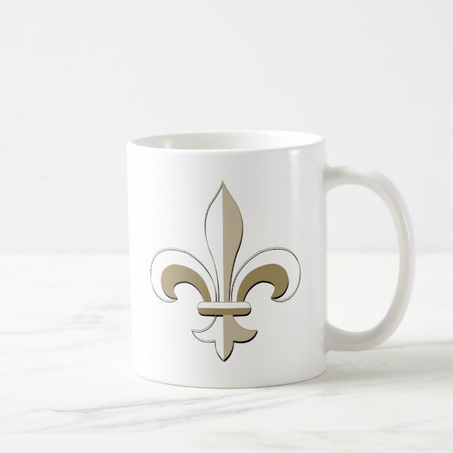 Fleur de lis - guld kaffemugg (Höger)