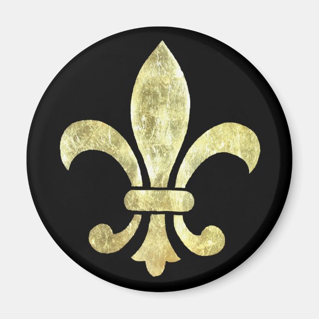 Fleur de Lis Guld Löv Magnet (Framsidan)