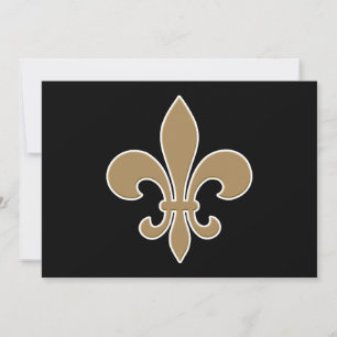 Fleur de Lis Guld med vit och svart kontur