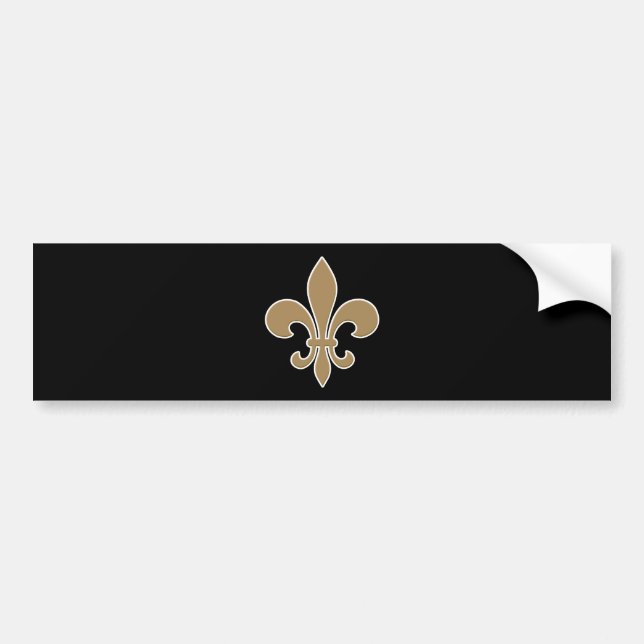 Fleur de Lis Guld med vit och svarten skisserar Bildekal (Framsidan)