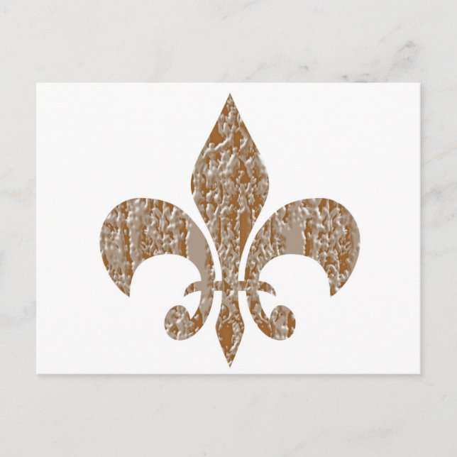 Fleur de Lis : Guld n Silver Engraved Vykort (Framsida)