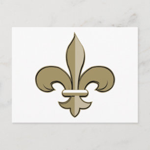 Fleur de lis - Guld och svart Vykort