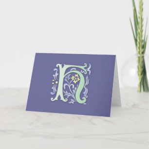 Fleur-de-lis H Monogram Helgkort