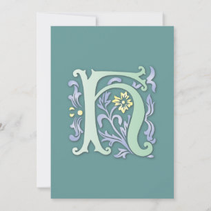 Fleur-de-lis H Monogram Inbjudningar