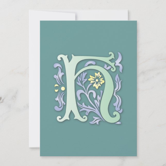 Fleur-de-lis H Monogram Inbjudningar (Framsida)