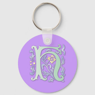 Fleur-de-lis H Monogram Nyckelring