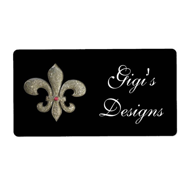 Fleur de lis handgjorda etiketter fraktsedel (Framsidan)