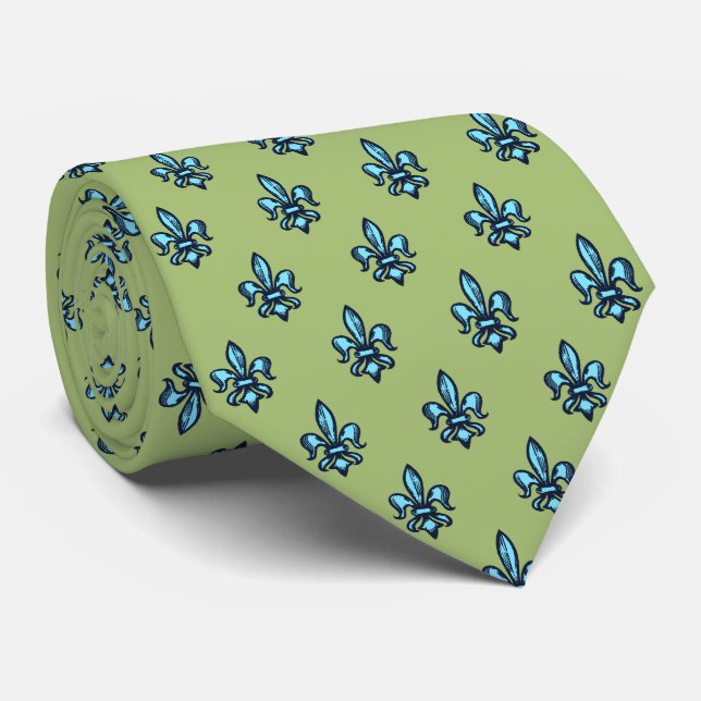 Fleur-de-lis Heraldic Moss Grönt Two-sided Slips (Rullad)
