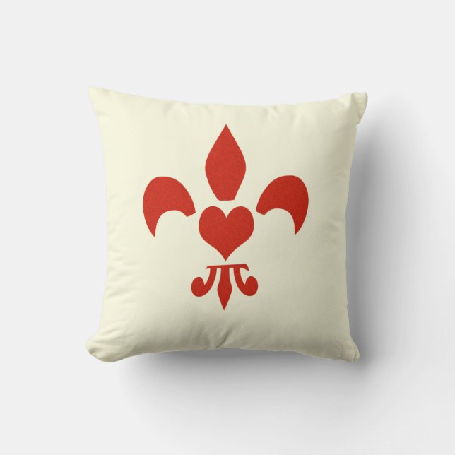 Fleur de Lis Hjärta Kudde (Framsida)