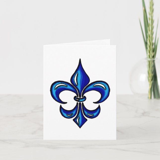 Fleur de Lis i Blue Kort (Framsida)