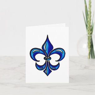 Fleur de Lis i Blue Kort