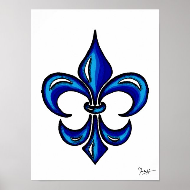Fleur de Lis i Blue Poster (Framsidan)