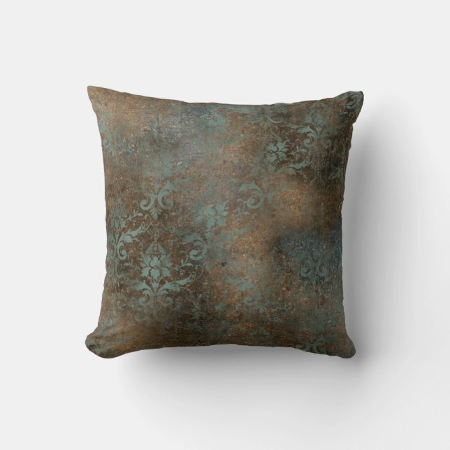 Fleur De Lis i ett Rusty Background Kudde (Framsida)