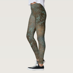 Fleur De Lis i ett Rusty Background Leggings