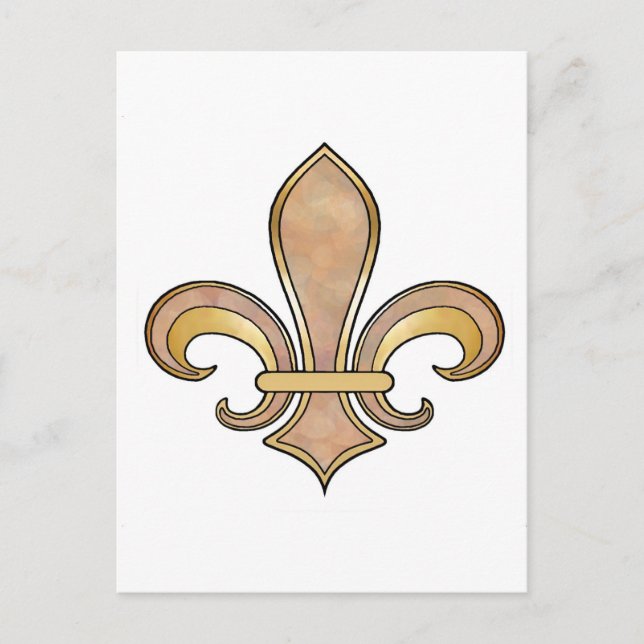 Fleur de Lis i fast färg-Beige eller kaffe Vykort (Framsida)