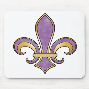 Fleur de Lis i fast färg - purpurfärgad Musmatta