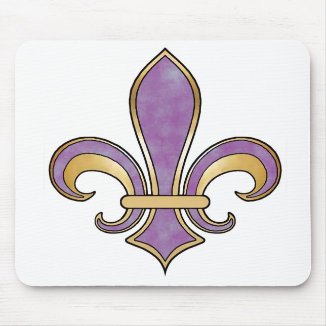 Fleur de Lis i fast färg - purpurfärgad Musmatta (Framsidan)