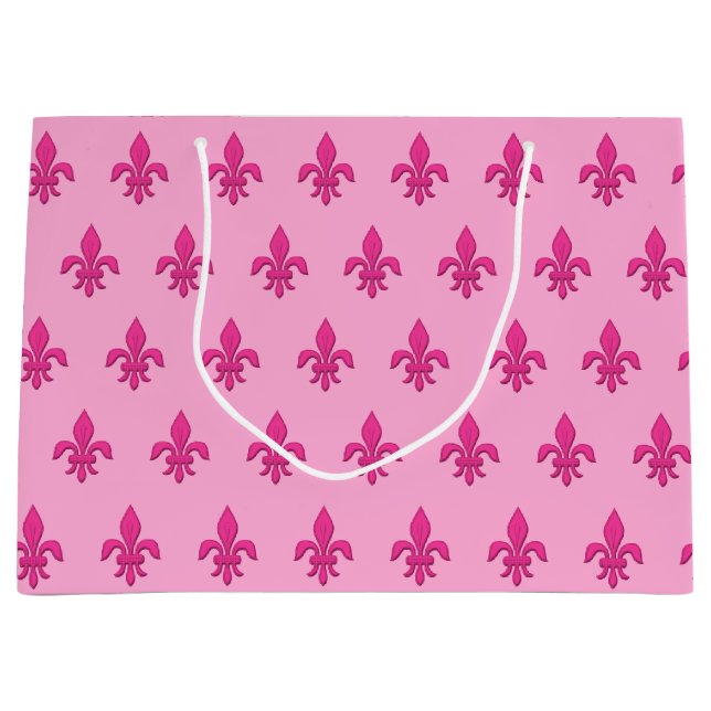 Fleur de Lis i Fuchsia Rosa på Ljus rosa (Framsidan)
