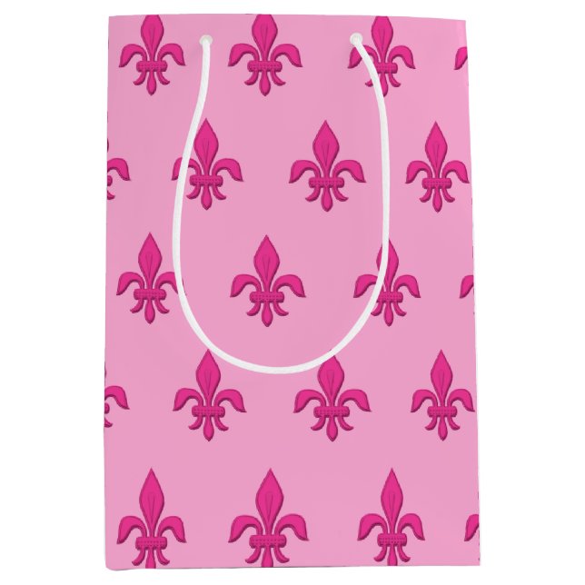 Fleur de Lis i Fuchsia Rosa på Ljus rosa (Framsidan)