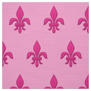Fleur de Lis i Fuchsias Rosa på Ljusare rosa Tyg