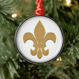 Fleur de lis i Glittering Guld Julgransprydnad Metall