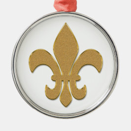 Fleur de lis i Glittering Guld Julgransprydnad Metall