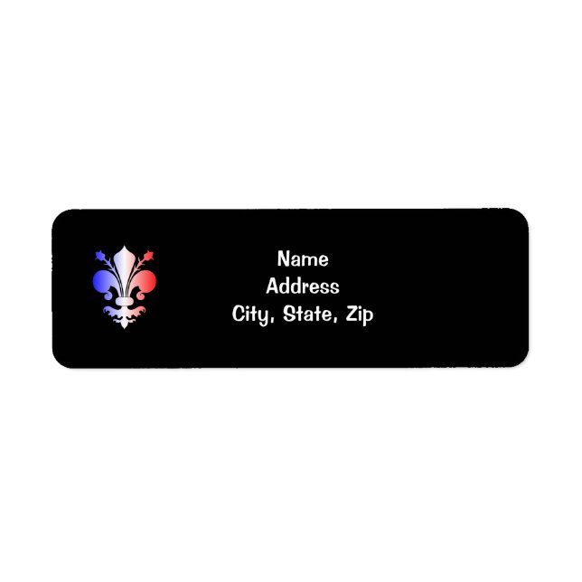 Fleur de lis i vackra gradient färg returadress etikett (Framsidan)