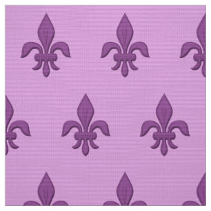 Fleur de Lis i Violet Lila på Lavender Tyg