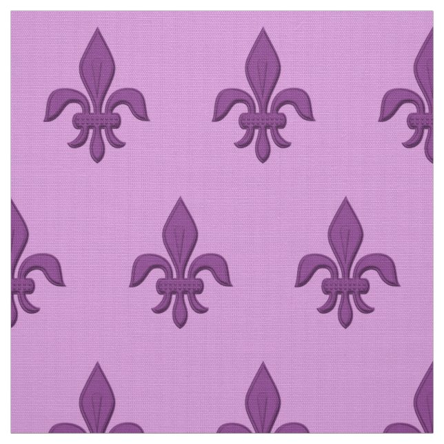 Fleur de Lis i Violet Lila på Lavender Tyg (Provkarta)