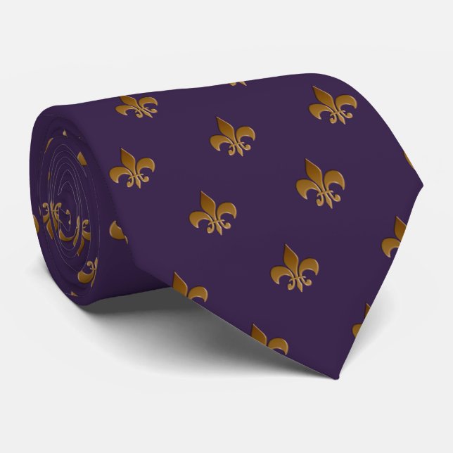 Fleur de lis in plum Zazzle Tie Slips (Rullad)