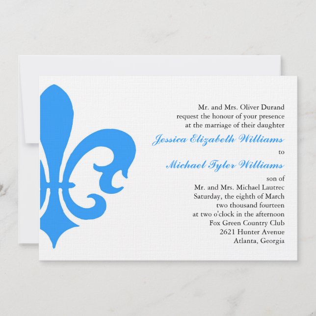 Fleur de Lis Inbjudningar (Framsida)