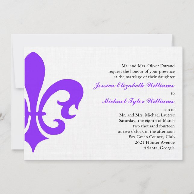 Fleur de Lis Inbjudningar (Framsida)