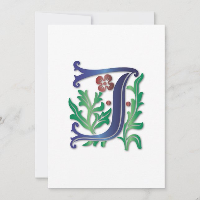 Fleur-de-lis J Monogram Inbjudningar (Framsida)